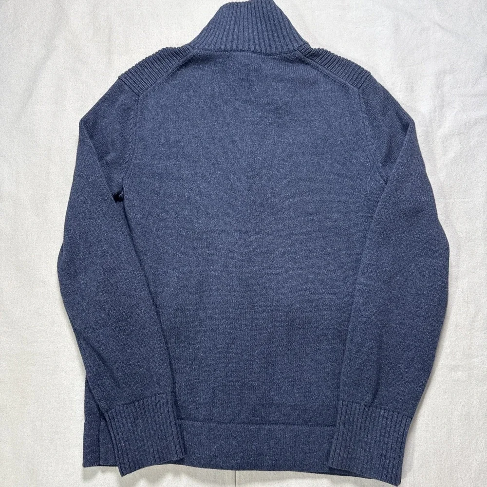Banana Republic Full Zip Sweater w/ Toggle Buttons Size Small Cotton Dark Navy